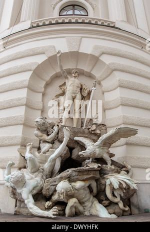 Kraft eines Brunnens Meer in Wien Stockfoto