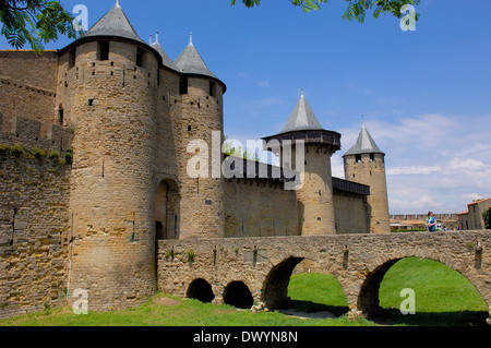 Chateau Comtal, Carcassonne Stockfoto