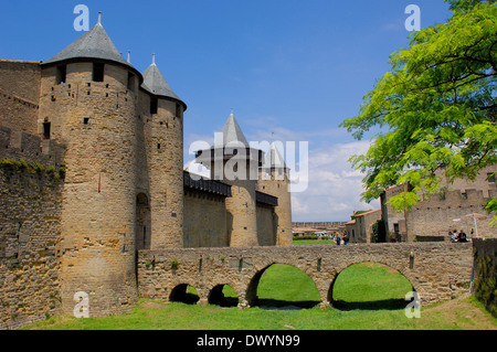 Chateau Comtal, Carcassonne Stockfoto