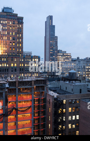 Bürogebäude-Baustelle, NYC Stockfoto