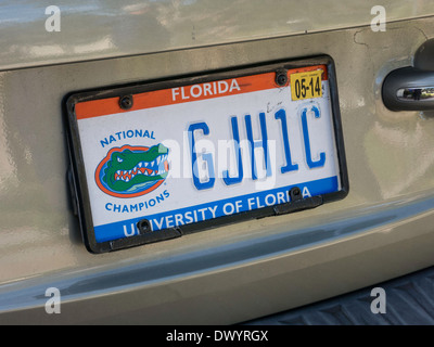 Florida National Champs Automobil Nummernschild, Tampa, FL, USA Stockfoto