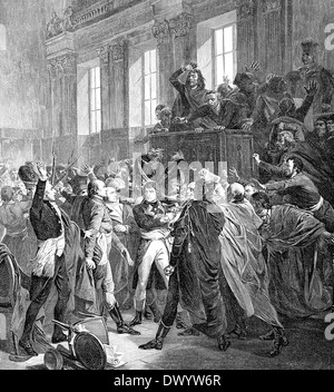 General Bonaparte beim Staatsstreich von 18 Brumaire in Saint-Cloud, Stockfoto