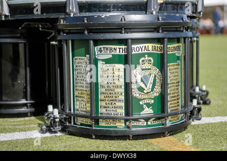 Lisburn, Nordirland. 15. März 2014 - Snare-Drum der Royal Irish Regiment Band Credit: Stephen Barnes/Alamy Live News Stockfoto