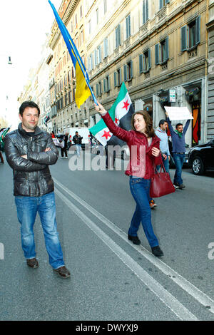 Ukrainische Paar syrische Volk während einer Demo für den Frieden in Syrien. Stockfoto