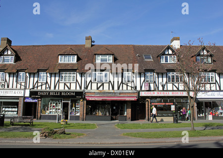 Geschäfte in der Hautpstraße Banstead, Surrey, England. Stockfoto