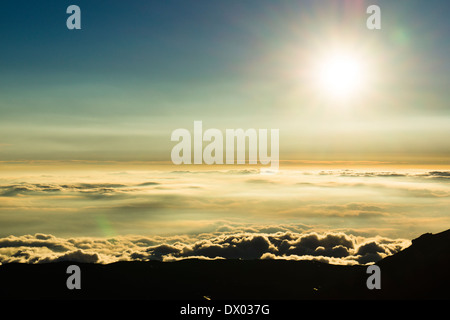 Blick vom Gipfel des Mauna Kea kurz vor Sonnenuntergang. Big Island von Hawaii. Stockfoto