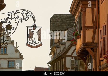 Klassische Beschilderung in Colmar, Frankreich Stockfoto