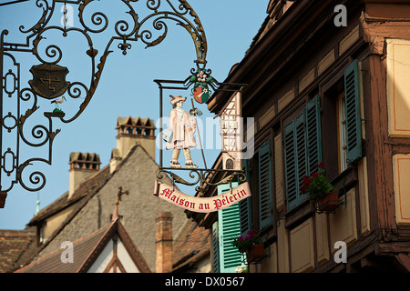 Klassische Beschilderung in Colmar, Frankreich Stockfoto