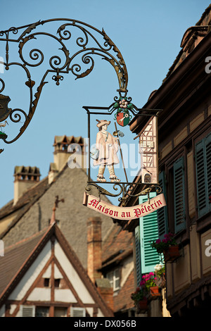 Klassische Beschilderung in Colmar, Frankreich Stockfoto