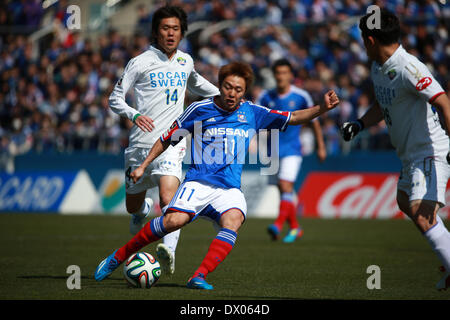 NHK Spring Mitsuzawa Fußballstadion, Kanagawa, Japan. 15. März 2014. Manabu Saito (F Marinos), 15. März 2014 - Fußball: 2014 J.League Division 1, zwischen Yokohama F Marinos 3-0 Tokushima Vortis im NHK Spring Mitsuzawa Fußballstadion, Kanagawa, Japan. Bildnachweis: Jun Tsukida/AFLO SPORT/Alamy Live-Nachrichten Stockfoto