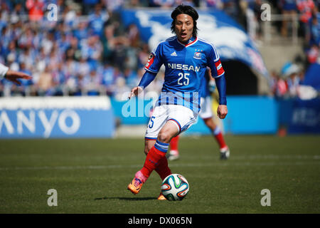 NHK Spring Mitsuzawa Fußballstadion, Kanagawa, Japan. 15. März 2014. Jungo Fujimoto (F Marinos), 15. März 2014 - Fußball: 2014 J.League Division 1, zwischen Yokohama F Marinos 3-0 Tokushima Vortis im NHK Spring Mitsuzawa Fußballstadion, Kanagawa, Japan. Bildnachweis: Jun Tsukida/AFLO SPORT/Alamy Live-Nachrichten Stockfoto