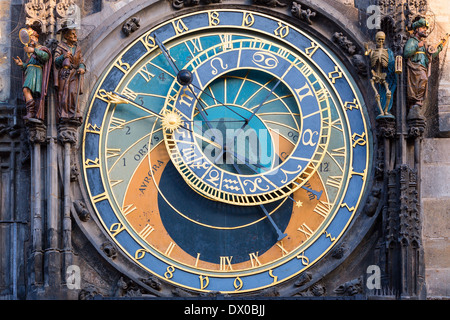 Astronomische Uhr, Rathaus, Altstädter Ring, Prag, Tschechische Republik Stockfoto