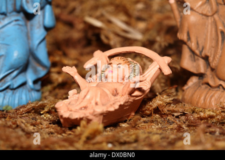 Krippenfiguren aus Kunststoff Stockfoto