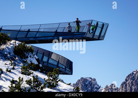 AlpspiX, Aussichtsplattform an der Alpspitzbahn, Bergstation, Gipfel der Alpen, Wettersteingebirge, Garmisch-Partenkirchen, obere Stockfoto