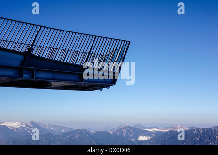 AlpspiX, Aussichtsplattform an der Alpspitzbahn, Bergstation, Gipfel der Alpen, Wettersteingebirge, Garmisch-Partenkirchen, obere Stockfoto