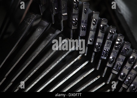alte Schreibmaschine Typ Balken, Mechnical Hintergrund Stockfoto