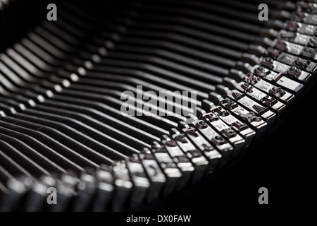 alte Schreibmaschine Typ Balken, Mechnical Hintergrund Stockfoto