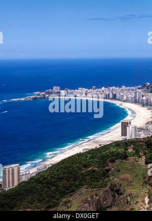 Blick vom Zuckerhut, Copacabana in Rio De Janeiro Brasilien Stockfoto