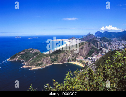 Blick vom Zuckerhut, Copacabana in Rio De Janeiro Brasilien Stockfoto