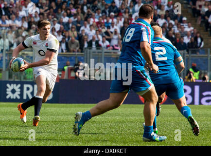 Italien / England. RBS 6 Nations Rugby. , Rom, Italien, 15.03.14. England schlug Italien um 52 Punkte auf 11 im Stadio Olimpico. Owen Farrell. Stockfoto