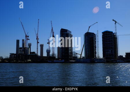 London, UK. 16. März 2014. Bau im Gange bei Nine Elms wo der Americn Botschaft ein neues Haus in London Credit baut: Rachel Megawhat/Alamy Live News Stockfoto