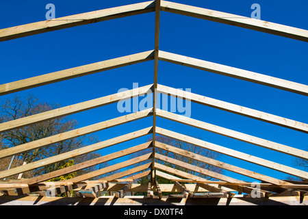 Die Bauarbeiten im Gange auf ein Haus. Stockfoto