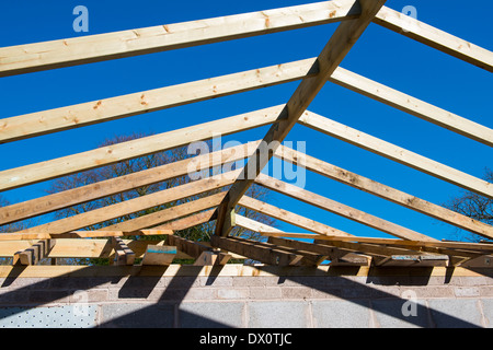 Die Bauarbeiten im Gange auf ein Haus. Stockfoto