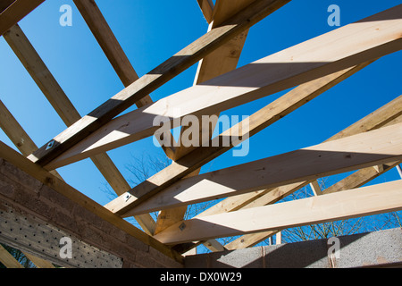 Die Bauarbeiten im Gange auf ein Haus. Stockfoto