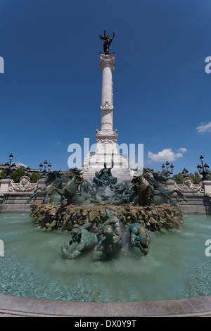 Bordeaux, Frankreich und das Denkmal des Girondins in die Place des Quinconces Stockfoto