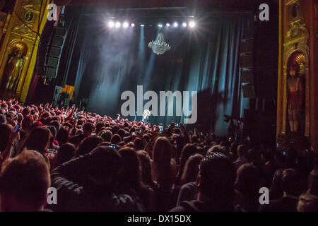 Detroit, Michigan, USA. 16. März 2014. Neuseeland-Sängerin Teenie-Sensation LORDE durchführen auf ihrem 2014 Amerikatour im Fillmore Theatre in Detroit, MI am 16. März 2014 Credit: Marc Nader/ZUMA Wire/ZUMAPRESS.com/Alamy Live-Nachrichten Stockfoto