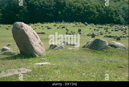 Alten Stein Viking Gräber in Aalborg, Dänemark Stockfoto