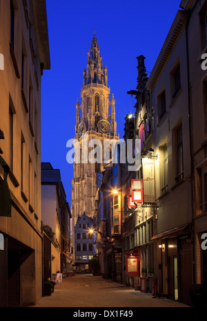 Die gotische Kathedrale von unsere Dame (1521) in Antwerpen, Belgien Stockfoto