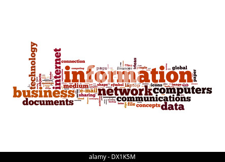 Informationen-Konzept-Wort-Wolke-Bild Stockfoto