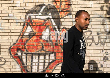 Graffiti an der Wand in der Bronx. Eines der beliebtesten Viertel in New York ist, dass der Bronx, eine Nachbarschaft bekannt Stockfoto