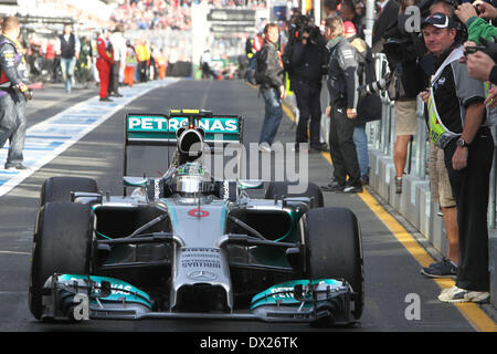 Melbourne, Australien. 16. März 2014. Sieger des Rennens Nico Rosberg (GER) #6, Mercedes AMG Petronas F1 Team - Formel 1 World Championship 2014 - Runde 01 im Melbourne Albert Park in Melbourne, Australien, Sonntag, 16. März 2014 Credit: Dpa picture-Alliance/Alamy Live News Stockfoto