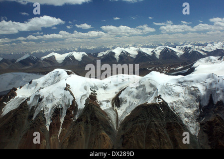 Vergletscherten Gebirgsketten im Terskej-Bereich, Tien-Shan, Kirgisistan Stockfoto