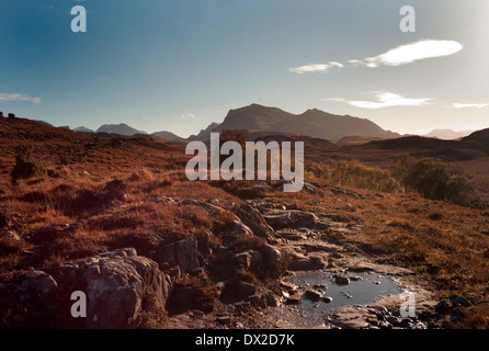 Schottische Wildnis in der Nähe von Poolewe, Schottisches Hochland Stockfoto