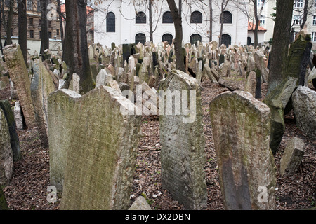 Der alte jüdische Friedhof in Prag. Der alte jüdische Friedhof in Prag (Tschechisch: Alter jüdischer Friedhof) befindet sich in der jüdischen Quar Stockfoto