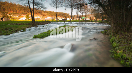 Schönen Fluss in Galicien, Spanien. Dieser Fluss heißt Belelle Fluss und befindet sich in Neda, Galicien, Spanien. Stockfoto