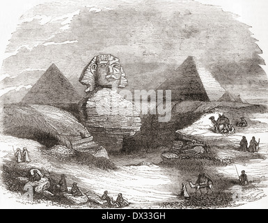 Die große Sphinx von Gizeh, Ägypten im 19. Jahrhundert. Stockfoto