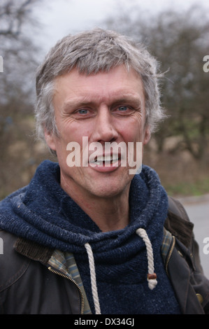 Bez 'Happy Mondays' besucht Barton Moos, unterstützen die Anti-Fracking-Demonstration Stockfoto