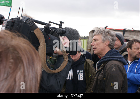 Bez 'Happy Mondays' besucht Barton Moos, unterstützen die Anti-Fracking-Demonstration Stockfoto