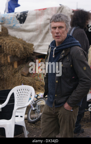 Bez 'Happy Mondays' besucht Barton Moos, unterstützen die Anti-Fracking-Demonstration Stockfoto