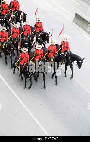 RCMP Musical-Fahrt auf der Straße in Vancouver, British Columbia, Kanada Stockfoto