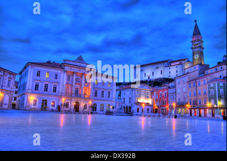 Tartini-Platz in Piran-Slowenien Stockfoto