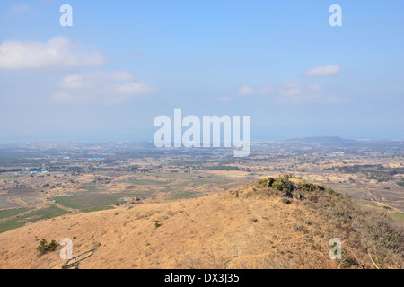 Blick vom SaeByeol Vulkankegel in Jeju Island Stockfoto