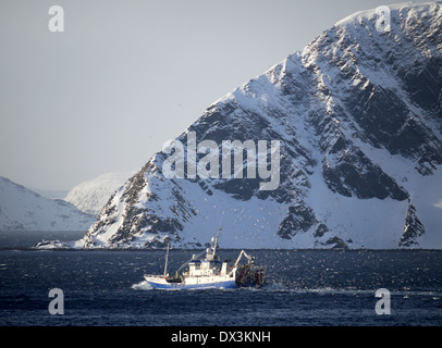 Trawler in Honningsvåg, Insel Magerøya, Finnmark, Norwegen Stockfoto