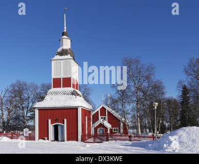 Kirche von Jukkasjärvi, Norrbottens Län, Lappland, Schweden Stockfoto