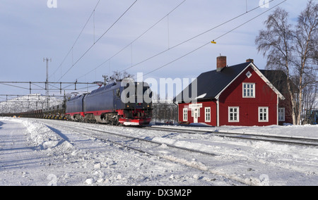 Stenbacken Station, Kiruna, Norrbottens Län, Lappland, Schweden Stockfoto