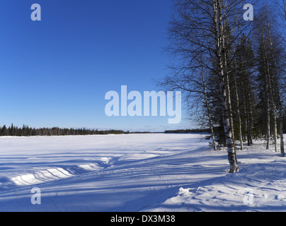 Torne Älv, Grenze zwischen Schweden und Finnland, Norrbottens Län, Lappland, Schweden Stockfoto